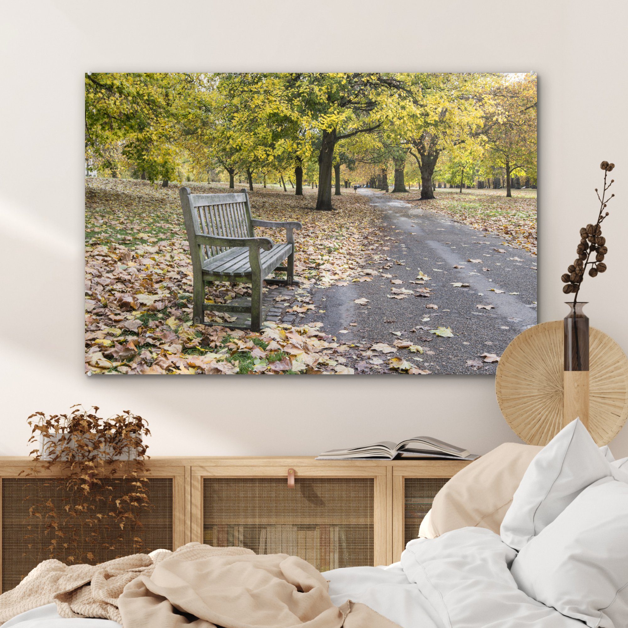 Wohnzimmer & Herbst, London MuchoWow Schlafzimmer - (1 Acrylglasbilder - England St), Acrylglasbild