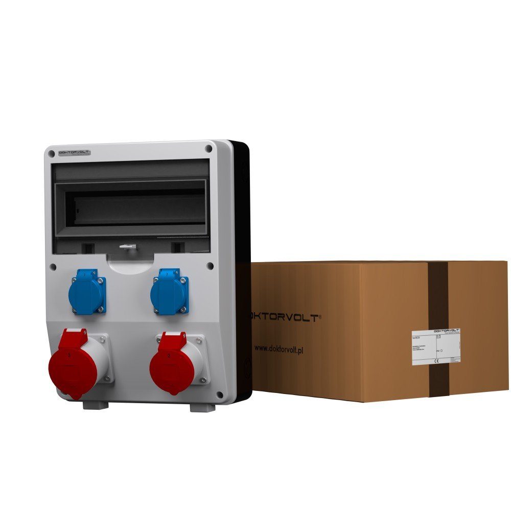 Doktorvolt Stromverteiler ECO 1x16A 1x32A 2x230 Baustromverteiler Wandverteiler Steckdosenverteiler 4-fach