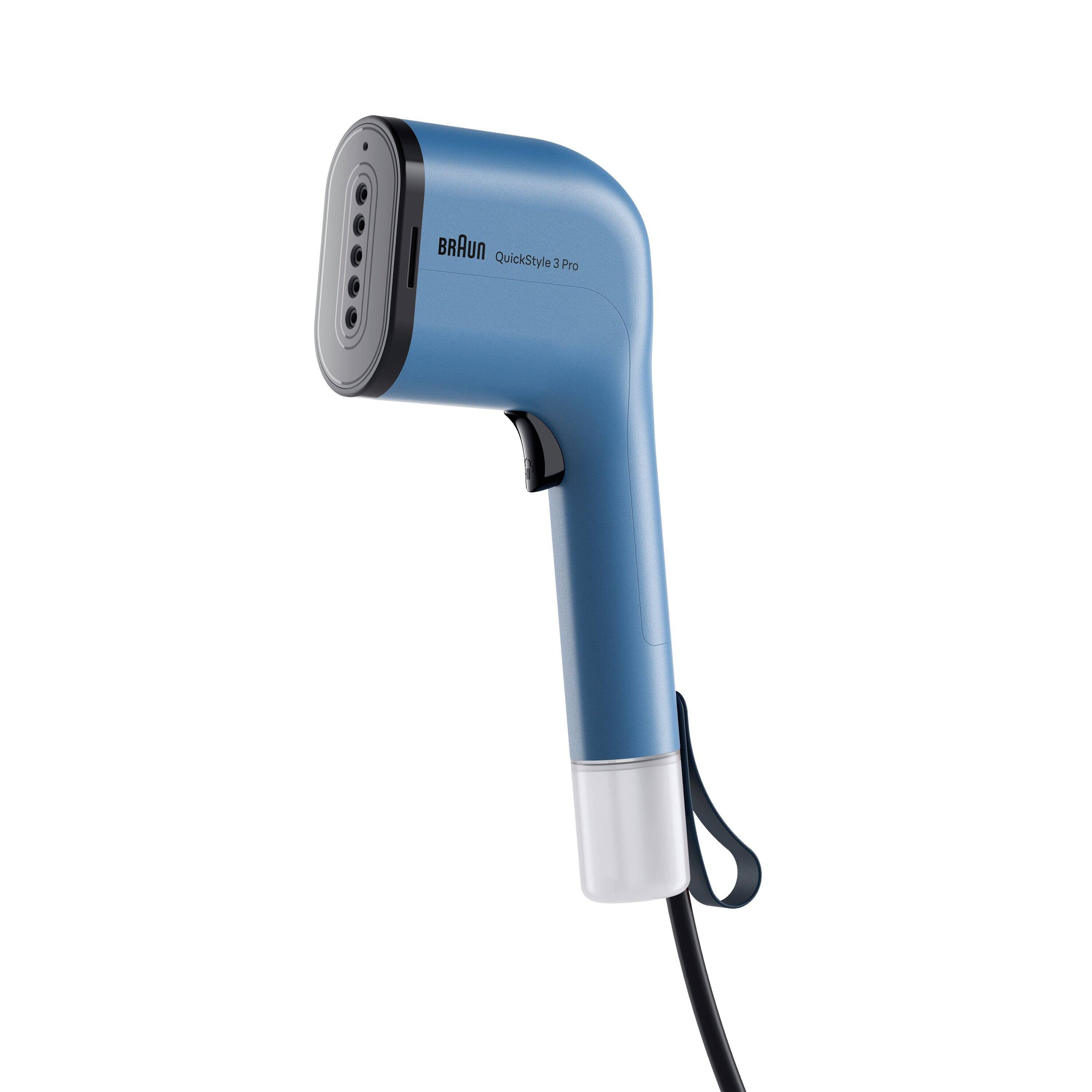 Braun Dampfbürste QuickStyle 3 GS 3024 BL - 22 g/min Dampfmenge, 30 Sek. Aufheizzeit, 1100 W, 1.100 W, 70 & 120 ml Wassertank, hitzebeständige Tasche, 2,0 m Kabel