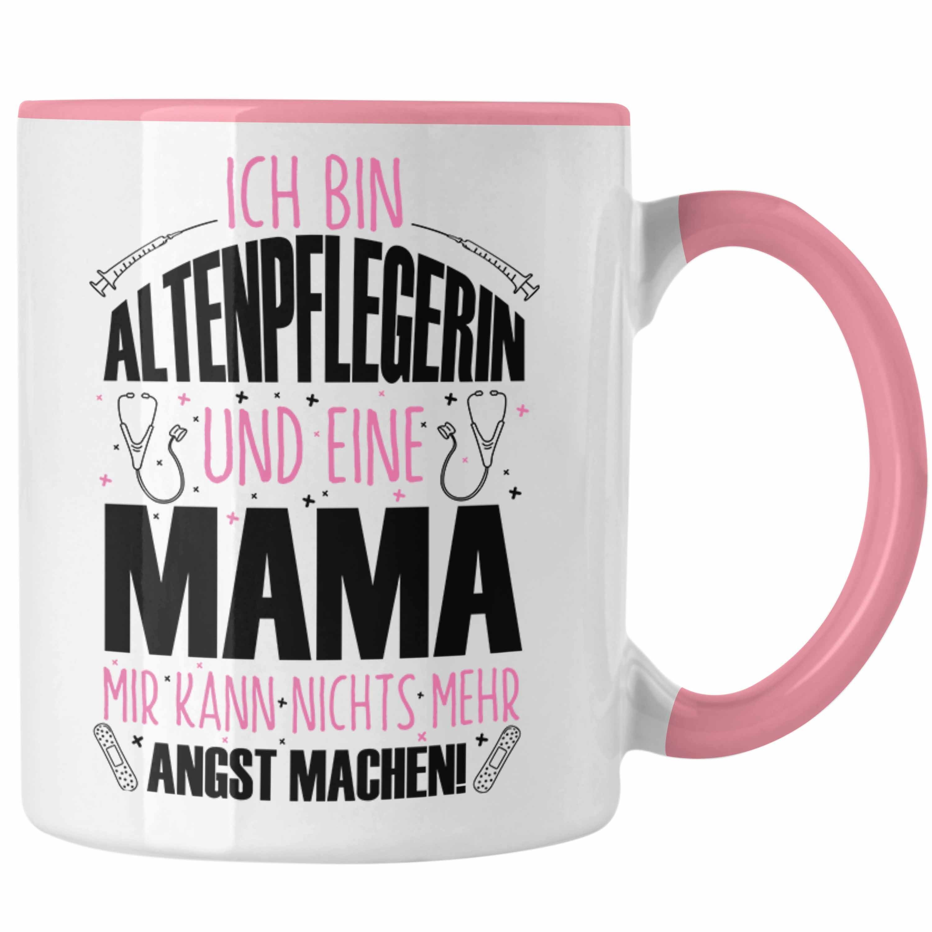 Trendation Tasse Altenpflegerin Tasse Geschenkidee für Mutter Lustiger Spruch Geschenk Rosa