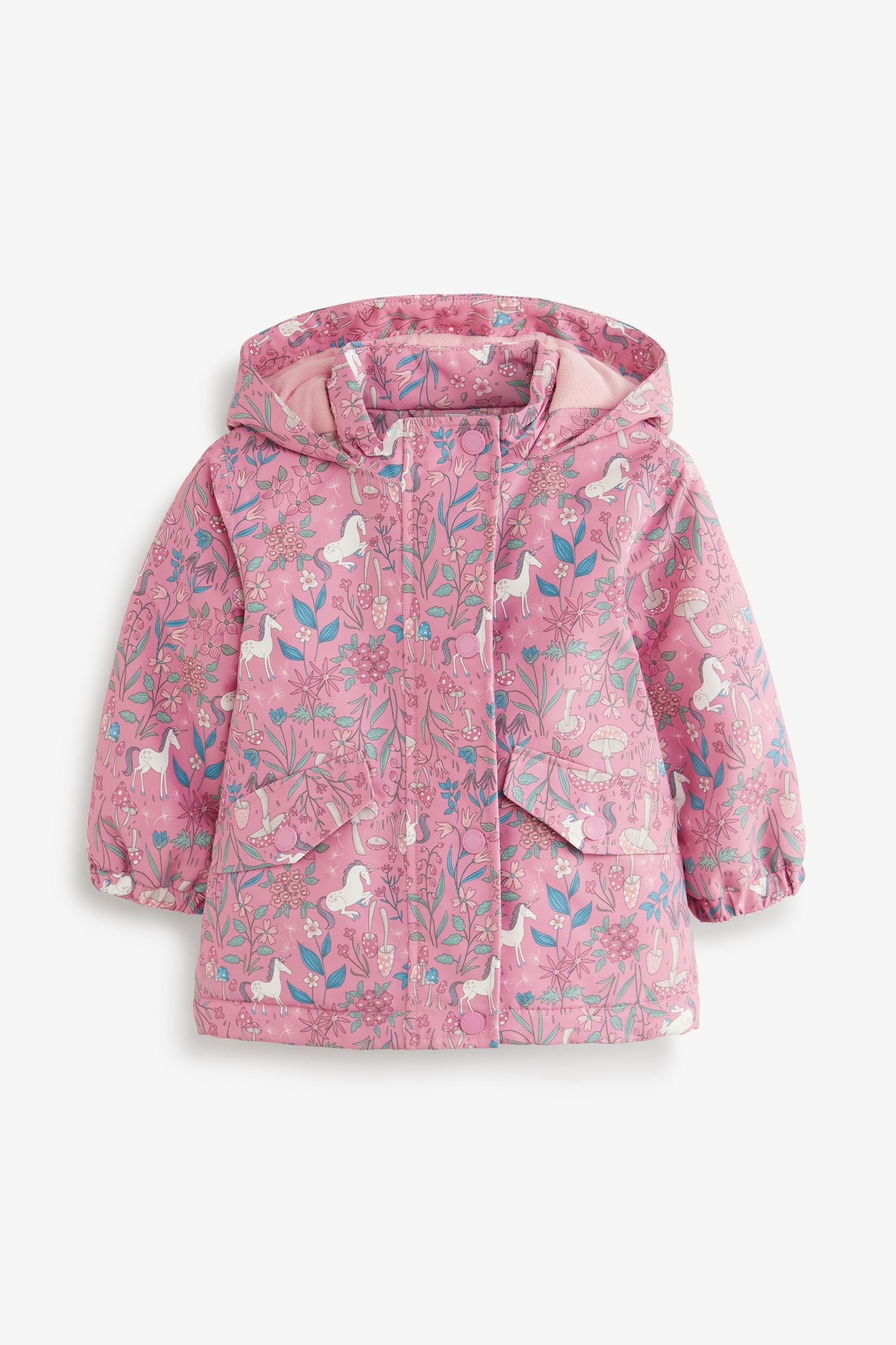 Next Regen- und Matschjacke Wasserfeste Jacke mit Print (1-St) Pink Unicorn