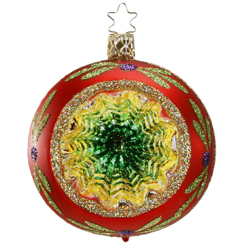 INGE-GLAS® Weihnachtsbaumkugel funkelnder Reflex rot Ø6cm (1 St), Reflexkugeln