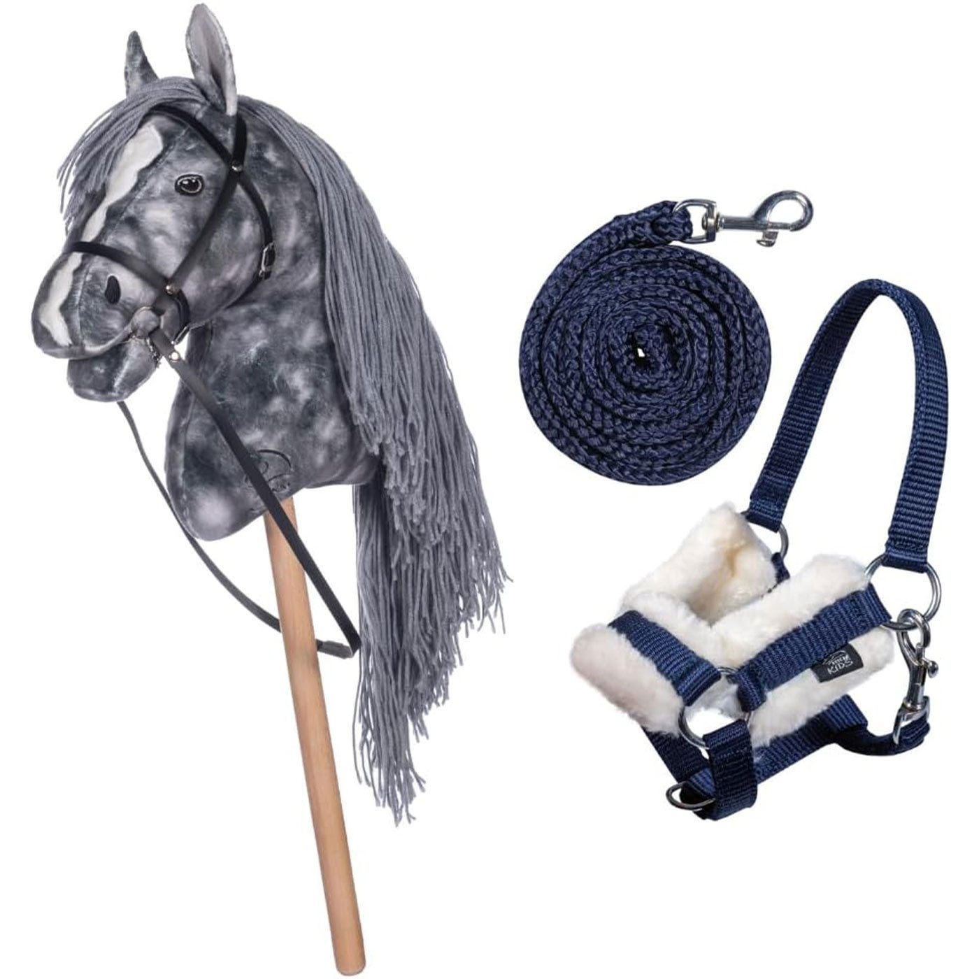HKM Outdoor-Spielzeug Hobby Horse Set - Steckenpferd + Halfter & Strick, Clara