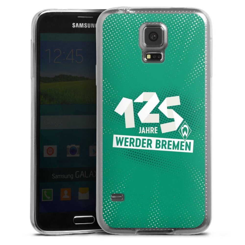 DeinDesign Handyhülle 125 Jahre Werder Bremen Offizielles Lizenzprodukt, Samsung Galaxy S5 Slim Case Silikon Hülle Ultra Dünn Schutzhülle