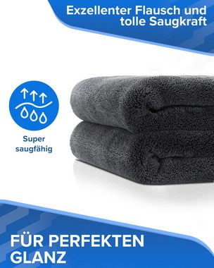 CARBIGO Microfasertücher Auto und Haushalt, Allzwecktücher Poliertuch 600 GSM Mikrofasertuch (80% Polyester,20% Polyamide, 40x40 cm, Set, 3-tlg., Lackschonende Fahrzeugpflege, Autopolitur, Trockentuch)