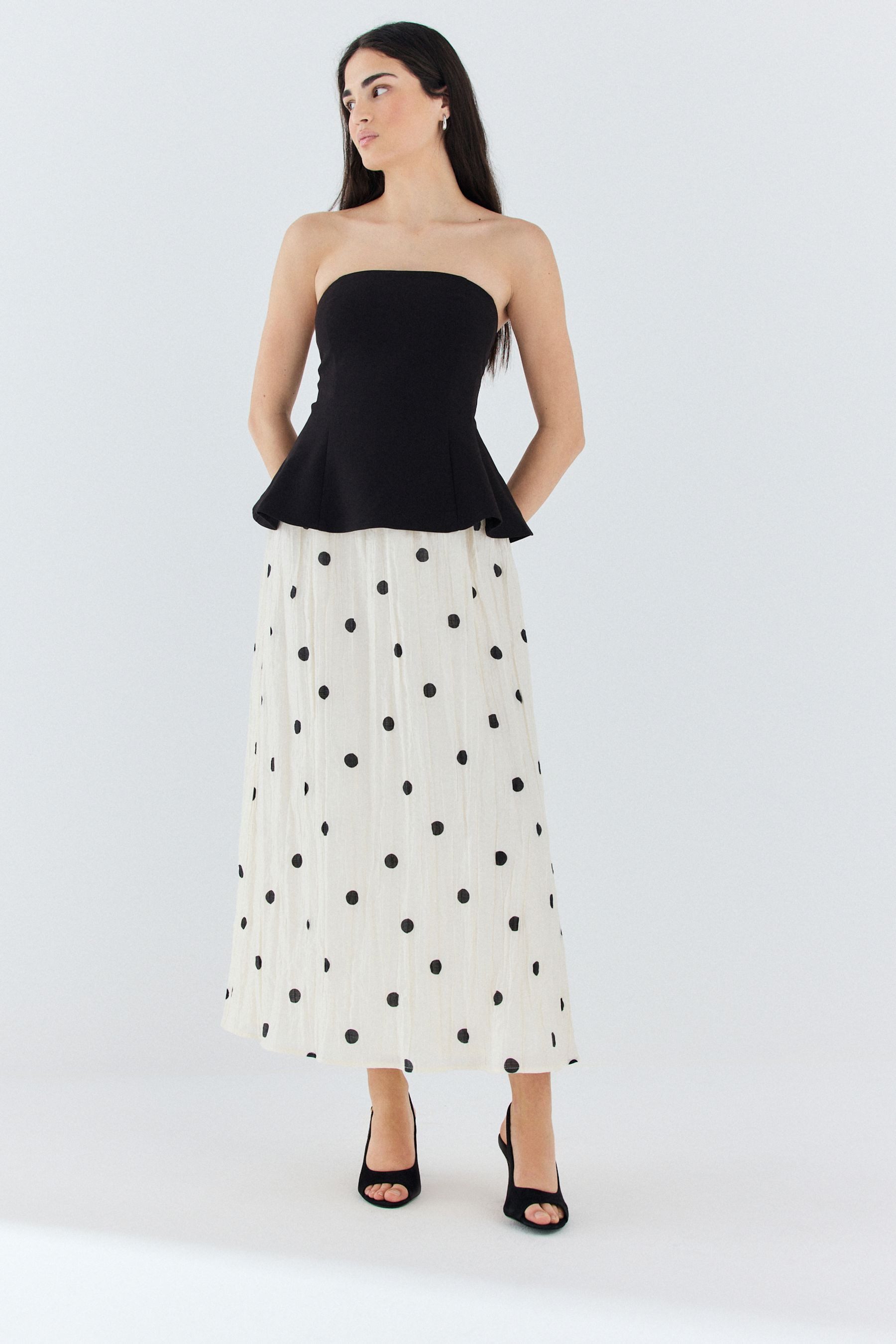 Next Bandeaukleid Festliches 2-in-1-Maxikleid mit Bandeau-Top (1-tlg)