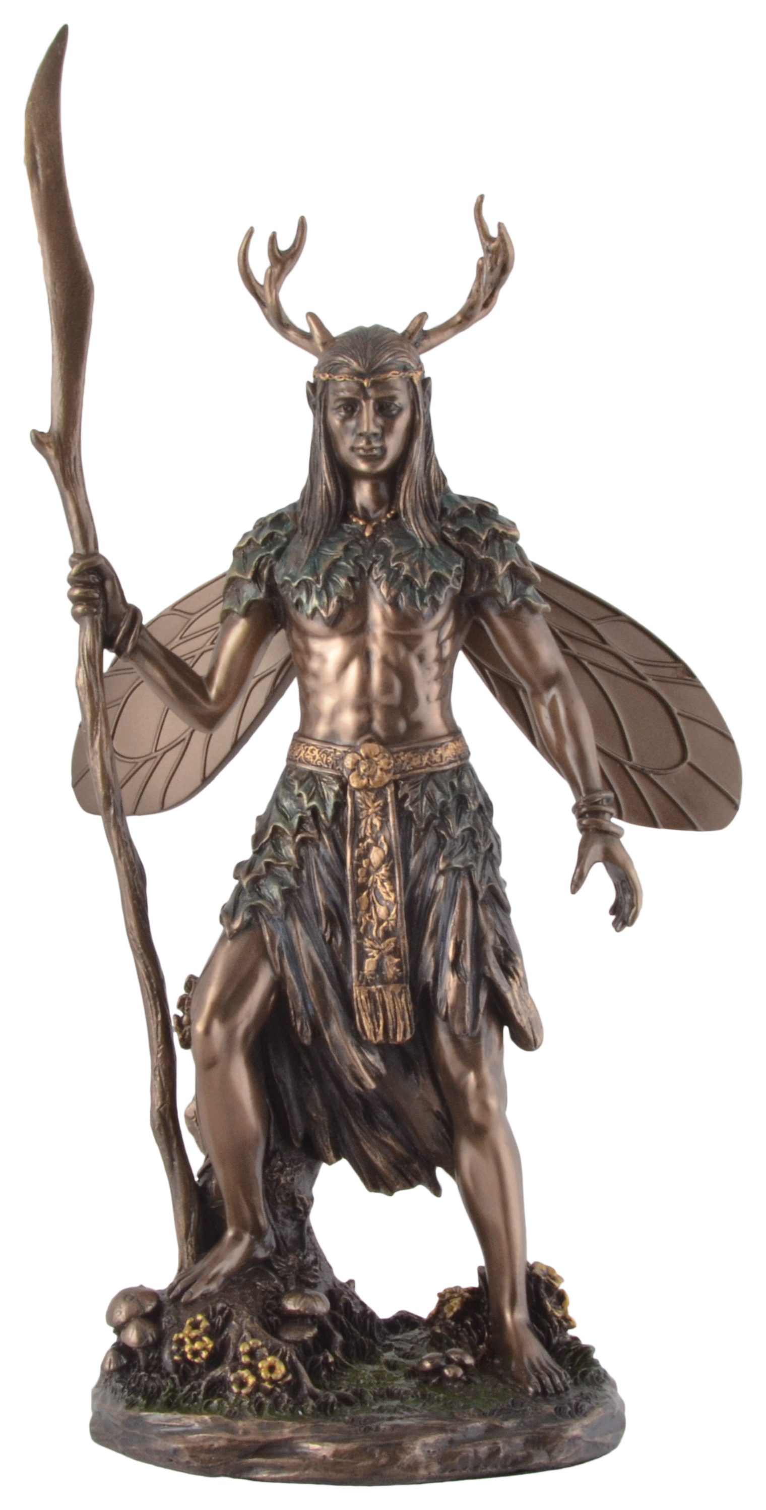 Vogler direct Gmbh Dekofigur Keltischer Druide mit Hirschgeweih - bronziert/coloriert by Veronese, coloriert und bronziert, Veronese, Größe: L/B/H ca. 14x8x27cm