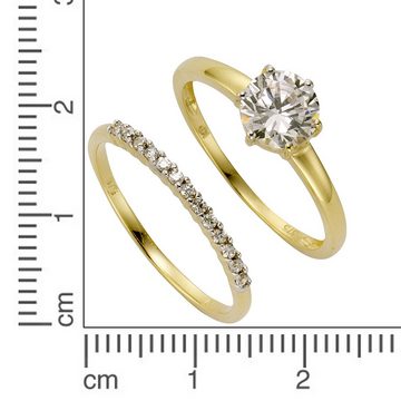 CELESTA Fingerring 375/- Gelbgold Zirkonia