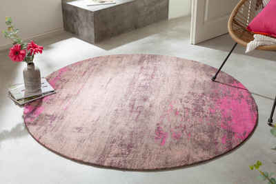 Teppich »MODERN ART 150cm beige pink«, riess-ambiente, rund, Höhe: 10 mm, Vintage · Schlafzimmer · Wohnzimmer · Flur