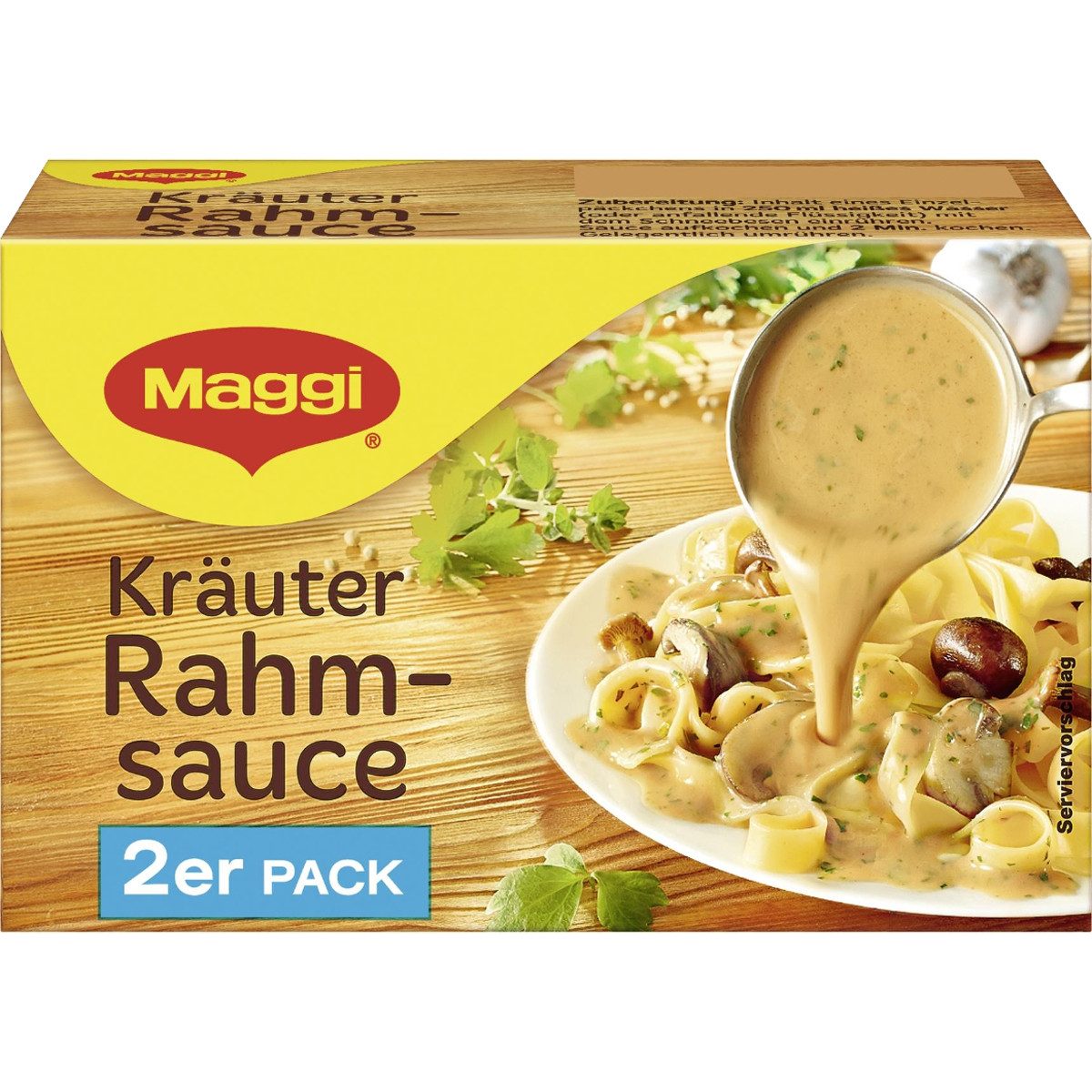 MAGGI Saucen, Maggi Kräuter Rahm Sauce perfekt zu Schnitzel 2er für 2x 250ml