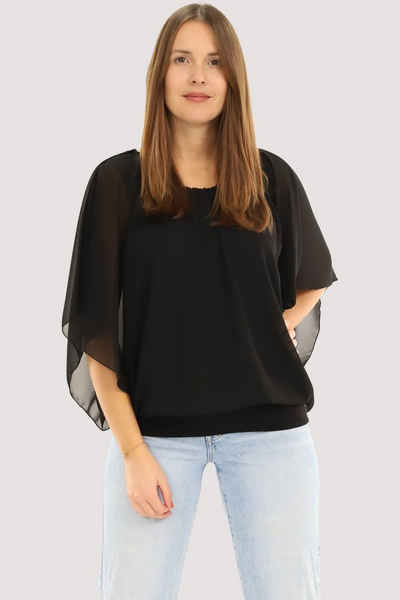 malito more than fashion Chiffonbluse 6296 mit breitem Bund Einheitsgröße