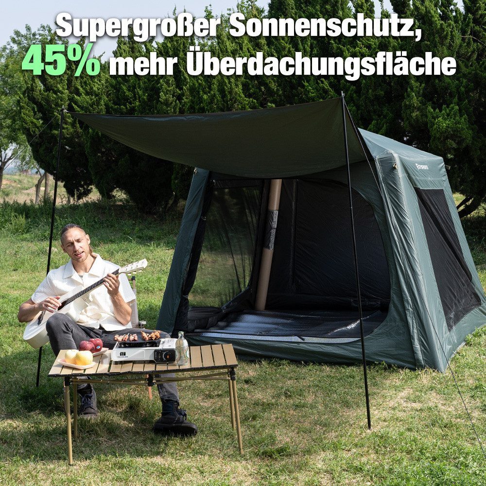 CITYSPORTS aufblasbares Zelt Campingzelt für 4-6 Personen, 5.2m², Mit feuchtigkeitsdichter Matte, Personen: 5, UV50+ PU3000+