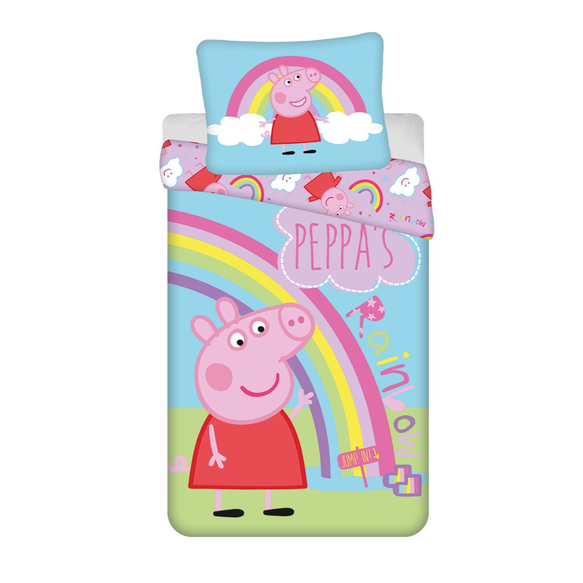 Kinderbettwäsche Peppa Pig Bettwäsche-Set Kinder Bettgarnitur 140×200 + 70×90 cm