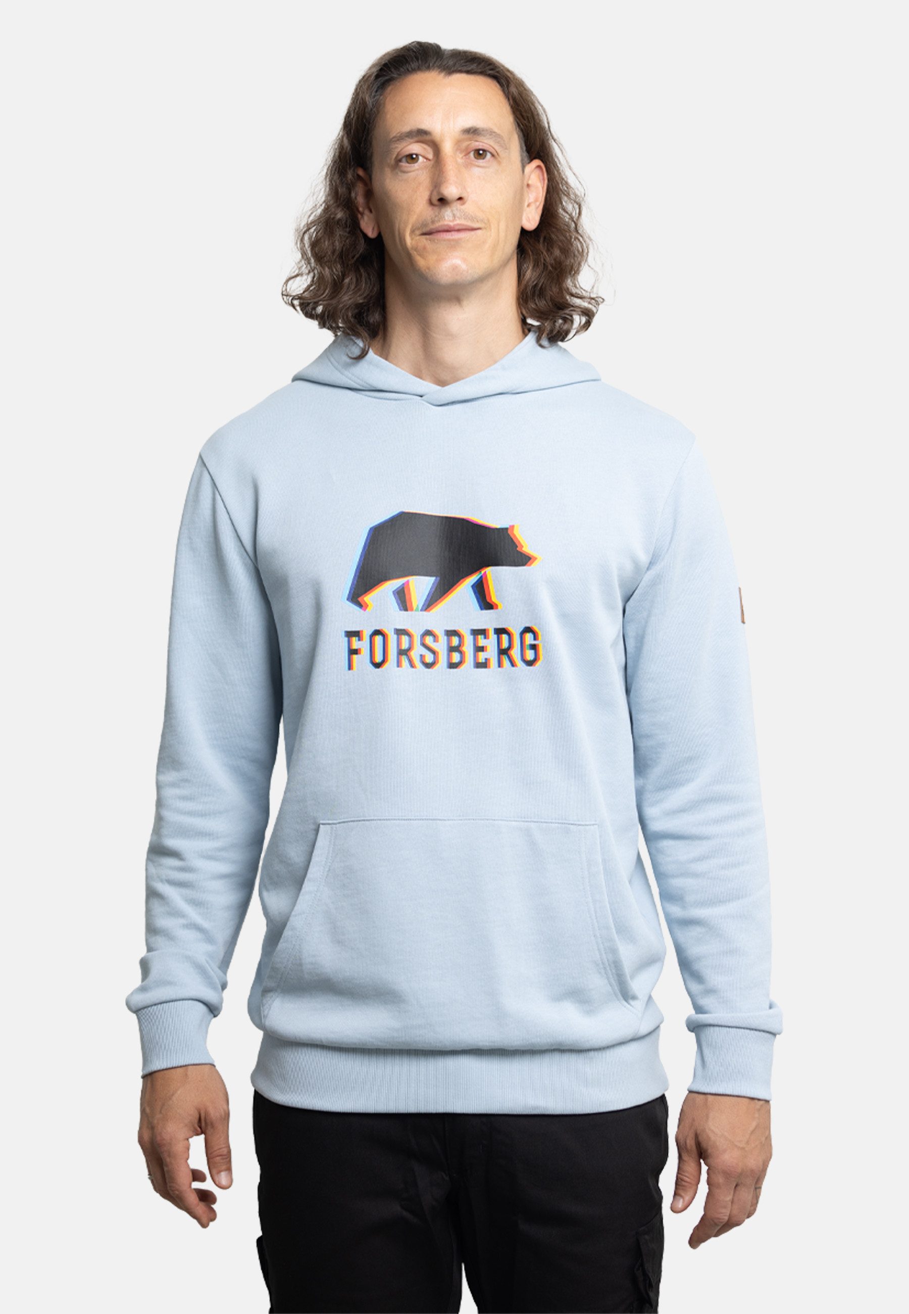 FORSBERG Sweatshirt Hoodie mit schwarzem Anaglyph-Logo
