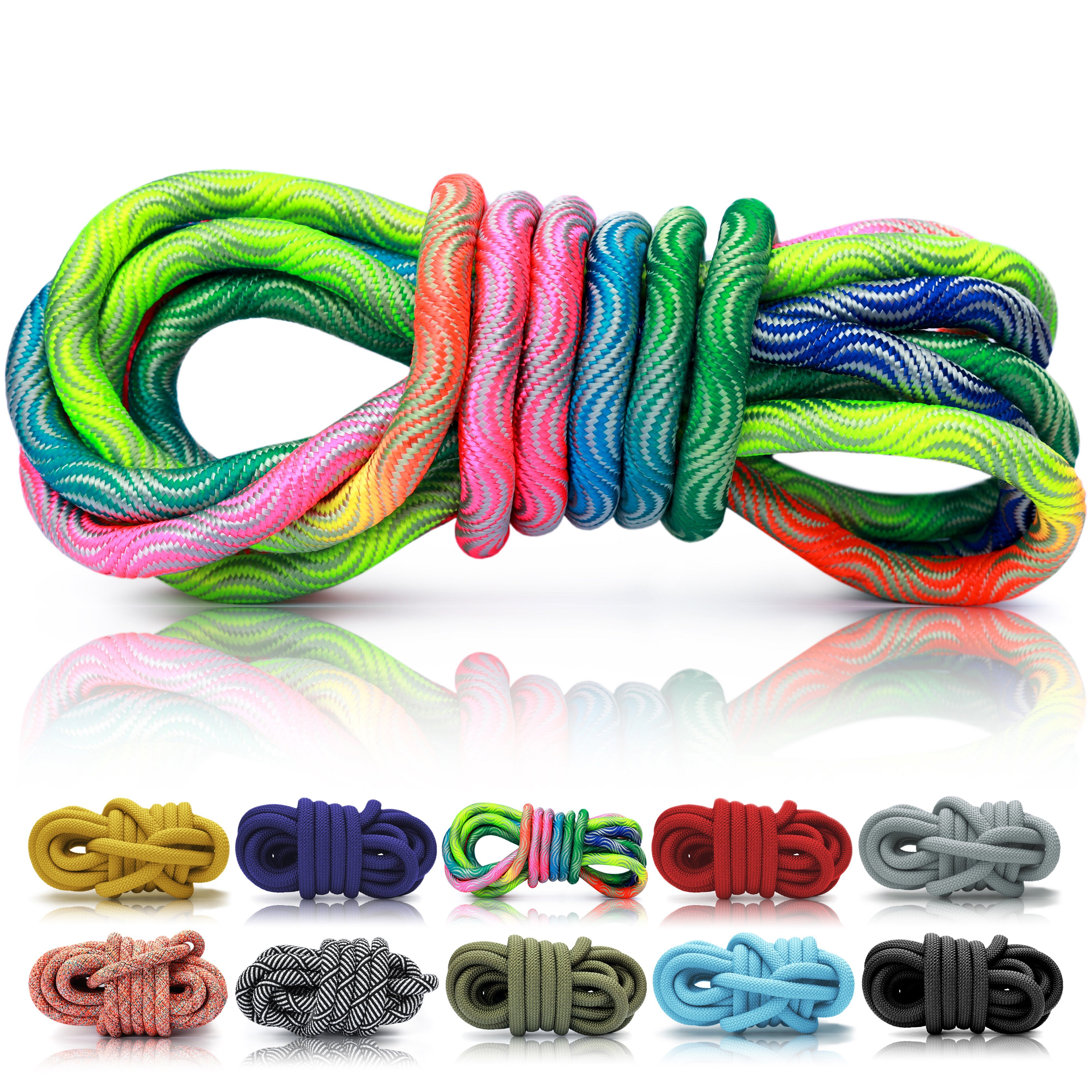 Ganzoo PPM Seil 20 Meter, Tauseil, Hunde-Leine, Halsband, Takeln, 10mm, Wave Reepschnur