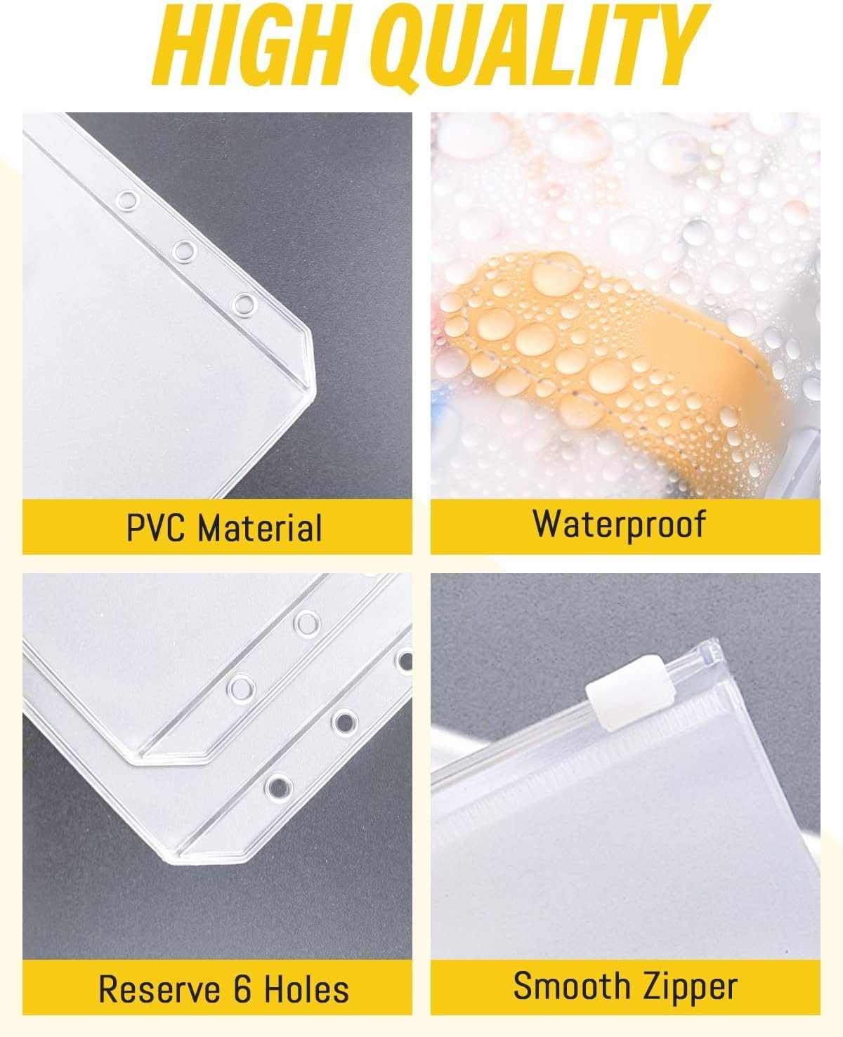 FELIXLEO Ringbuchmappe 20 A6 Binder Taschen Reißverschluss Wasserdicht Transparent (20-St)