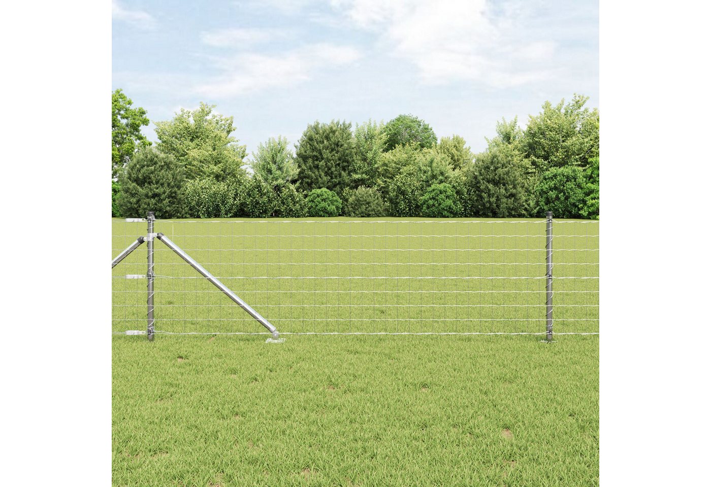 Thumbnail - vidaXL Gartenzaun Euro Zaun mit 7 Spitzenpfosten 0,6x10 m Feuerverzinkter Stahl, (2-St)
