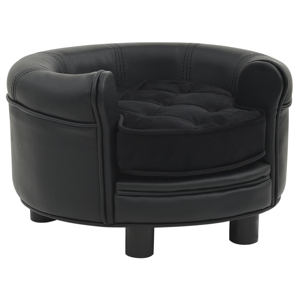 Thumbnail - vidaXL Tierbett, Hundesofa Schwarz 48x48x32 cm Plüsch und Kunstleder