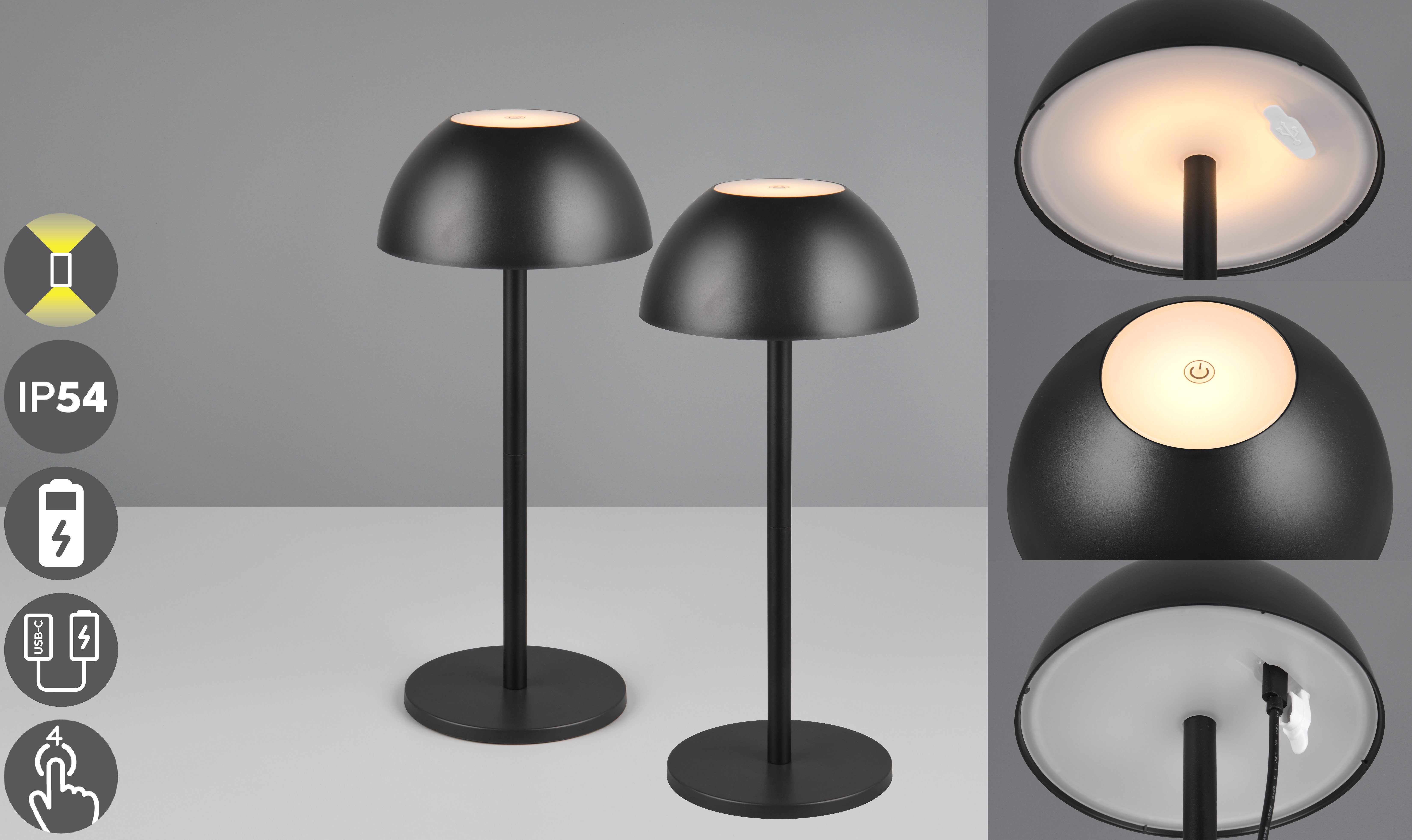 my home LED Außen-Tischleuchte Abbey Tischleuchte 2er-Set, Dimmfunktion, US günstig online kaufen