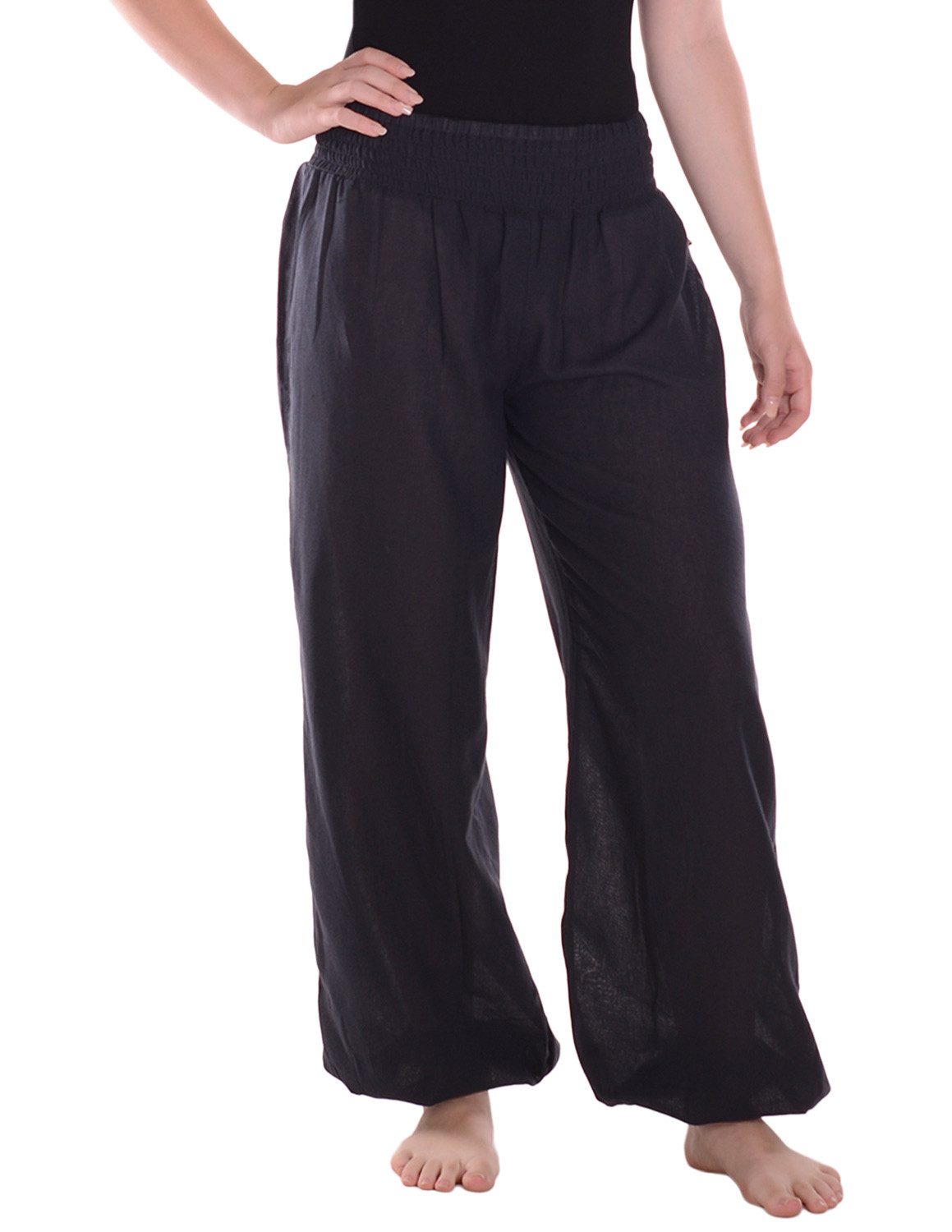 Vishes Haremshose Lange Sommerhose Schlupfhose Einheitsgröße ohne Taschen Hippie, Baggyhose, Yogahose