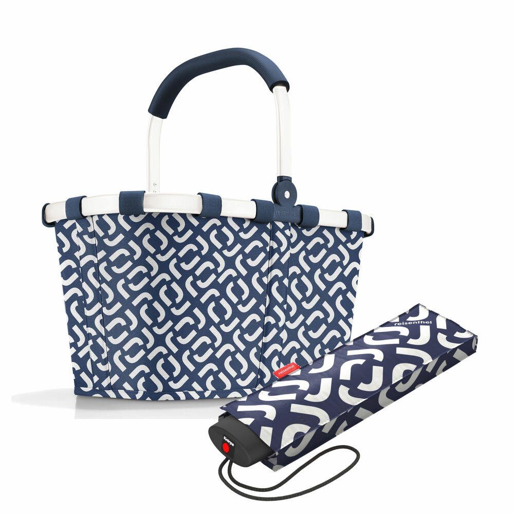 REISENTHEL® Einkaufskorb carrybag frame Set Signature Navy, mit umbrella  pocket mini, Aus hochwertigem Polyestergewebe