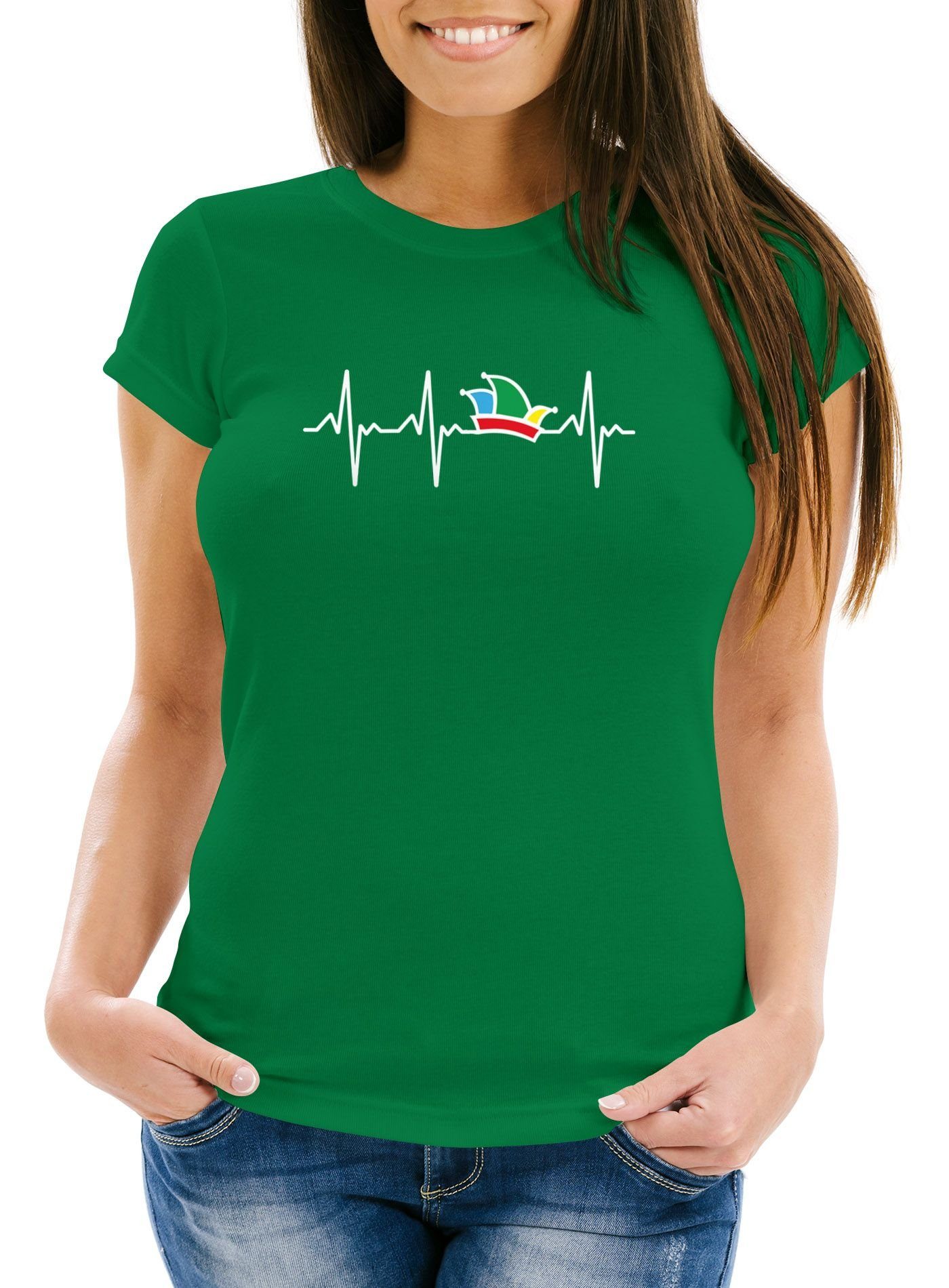 MoonWorks Print-Shirt Damen T-Shirt Fasching Karneval günstig online kaufen