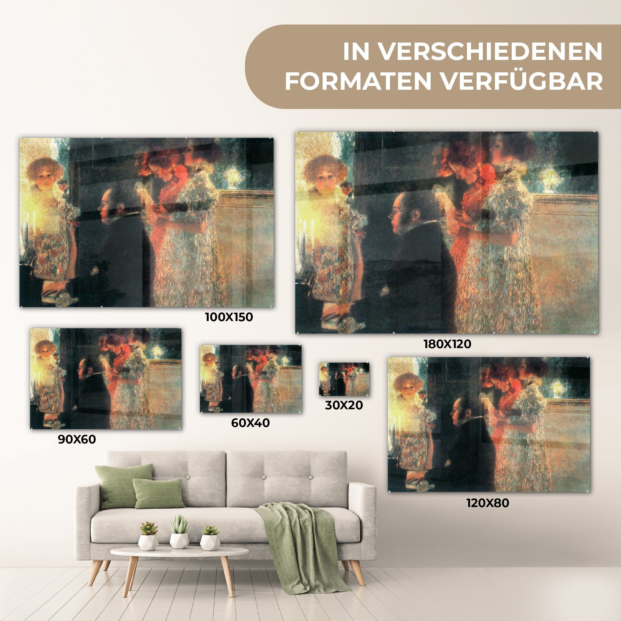 Gustav (1 Klimt, Acrylglasbild Acrylglasbilder St), Schlafzimmer Klavier am Wohnzimmer MuchoWow Schubert - &