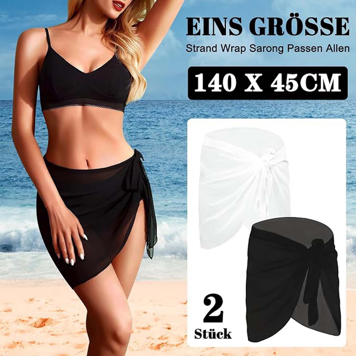 nsihing Sarong Strand Wrap Sarong Damen Wickelrock Beach Wrap – Bild 4 von 5
