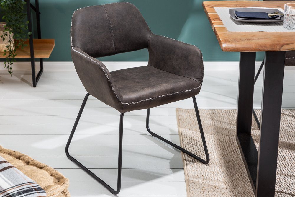 riess-ambiente Esszimmerstuhl MUSTANG antik grau, Esszimmer · Microfaser · günstig online kaufen