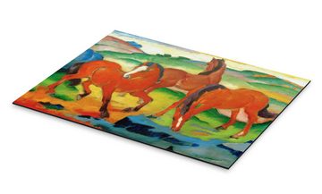 Posterlounge Alu-Dibond-Druck Franz Marc, Weidende Pferde IV (Die Roten Pferde), Malerei