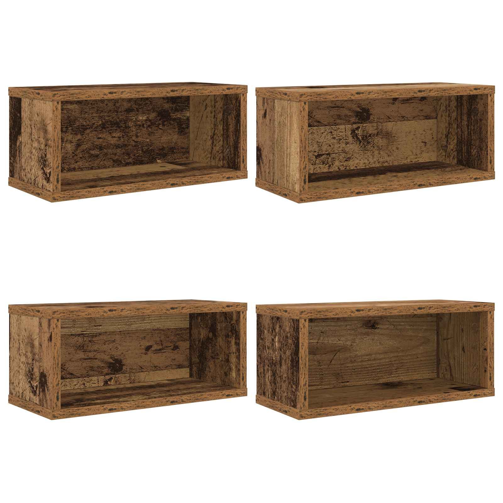 vidaXL Aufbewahrungsbox CD Aufbewahrungsregal 4 stk. Eichenholz 40 x 17 x 17 cm (4 St)