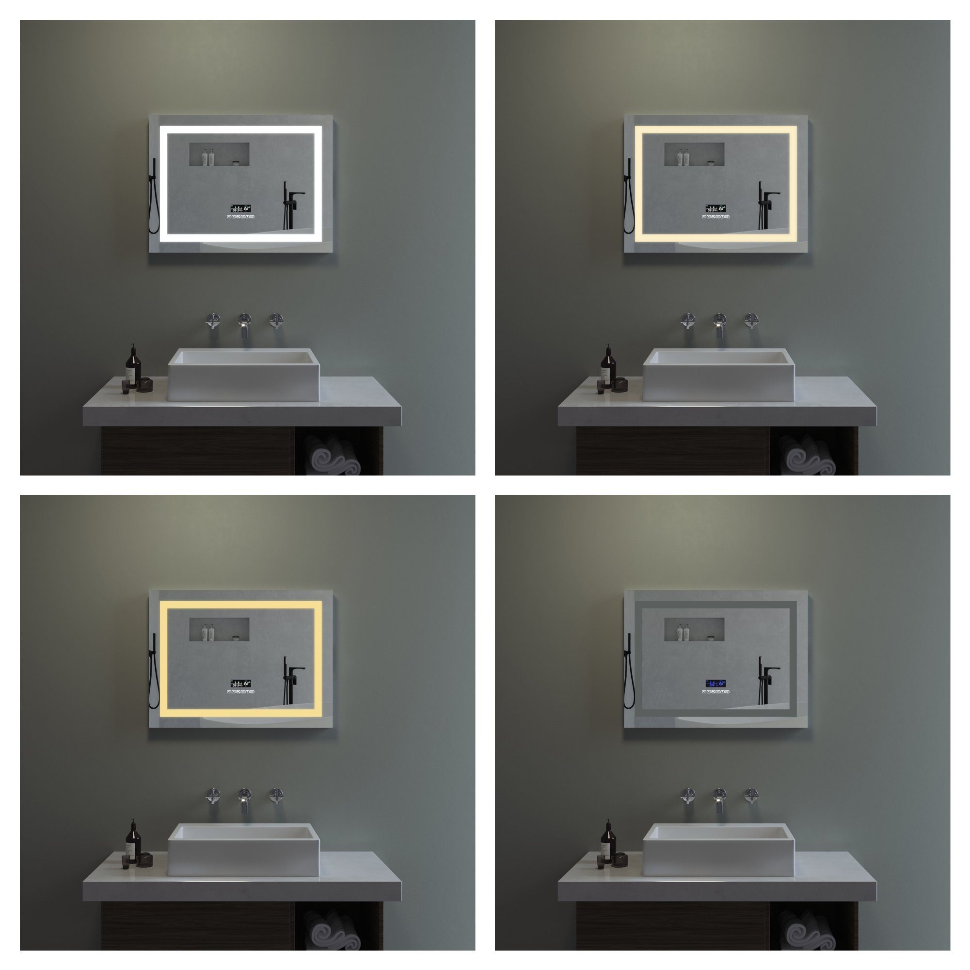 AQUABATOS LED-Lichtspiegel Badspiegel mit Beleuchtung LED Badezimmerspiegel günstig online kaufen