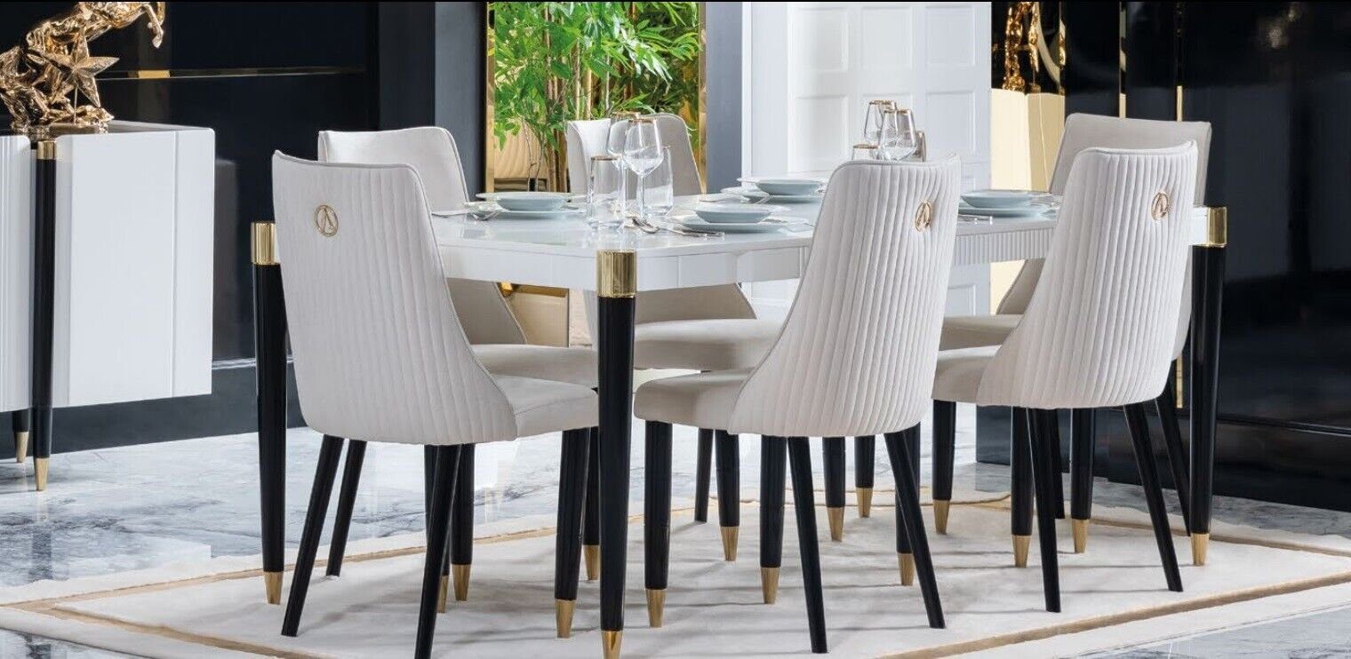 7tlg Gruppe Tisch Esstisch Komplett Ess 6x Set Esszimmer-Set Set, Stühle (7-St) Esszimmer JVmoebel