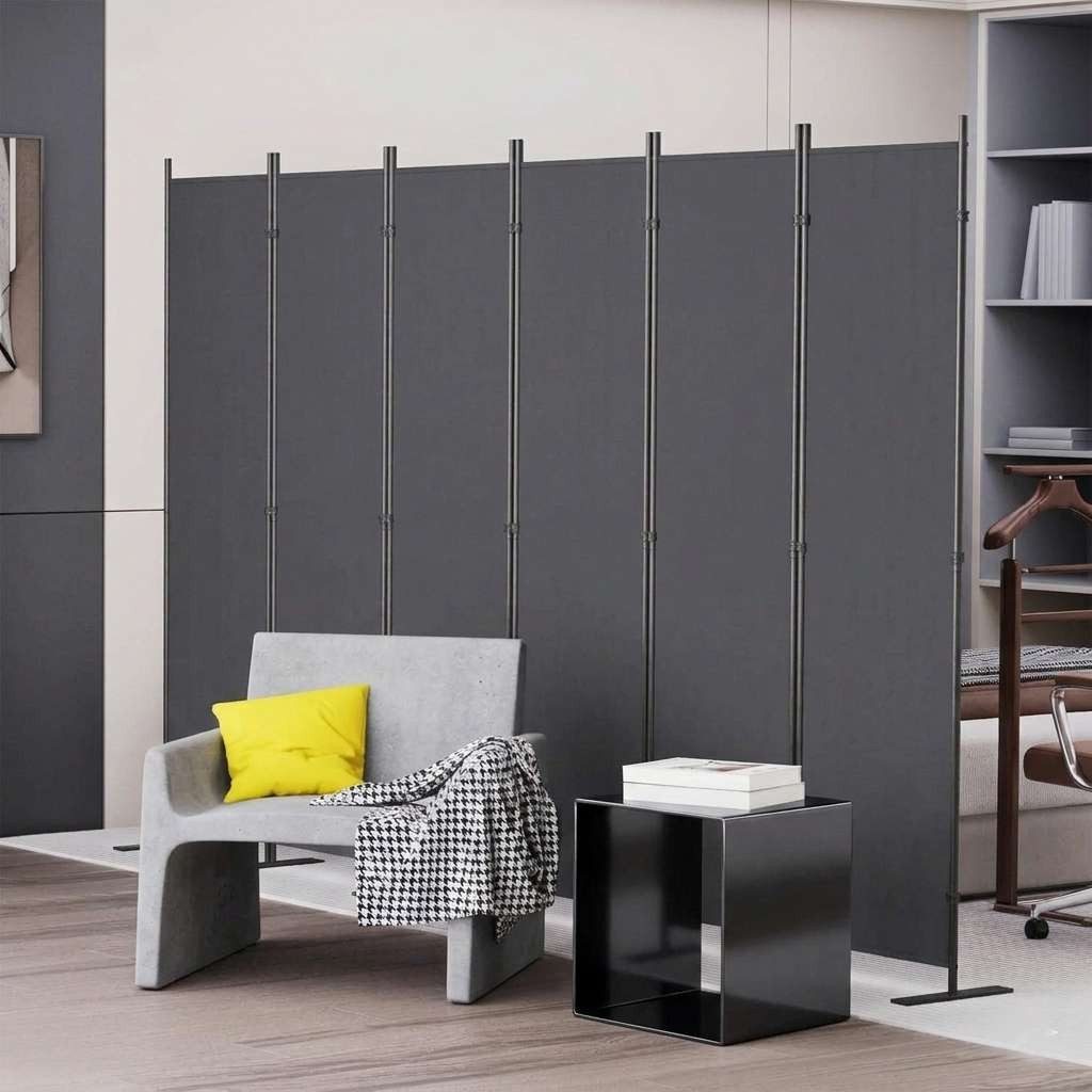 BBG Raumteiler Großer Paravent Raumteiler freistehend, Gewebe & Metallrahmen, 1–8 Paneele 6-tlg., Sichtschutz Innenbereich aus Oxford, faltbar, stabil – Bild 3 von 5