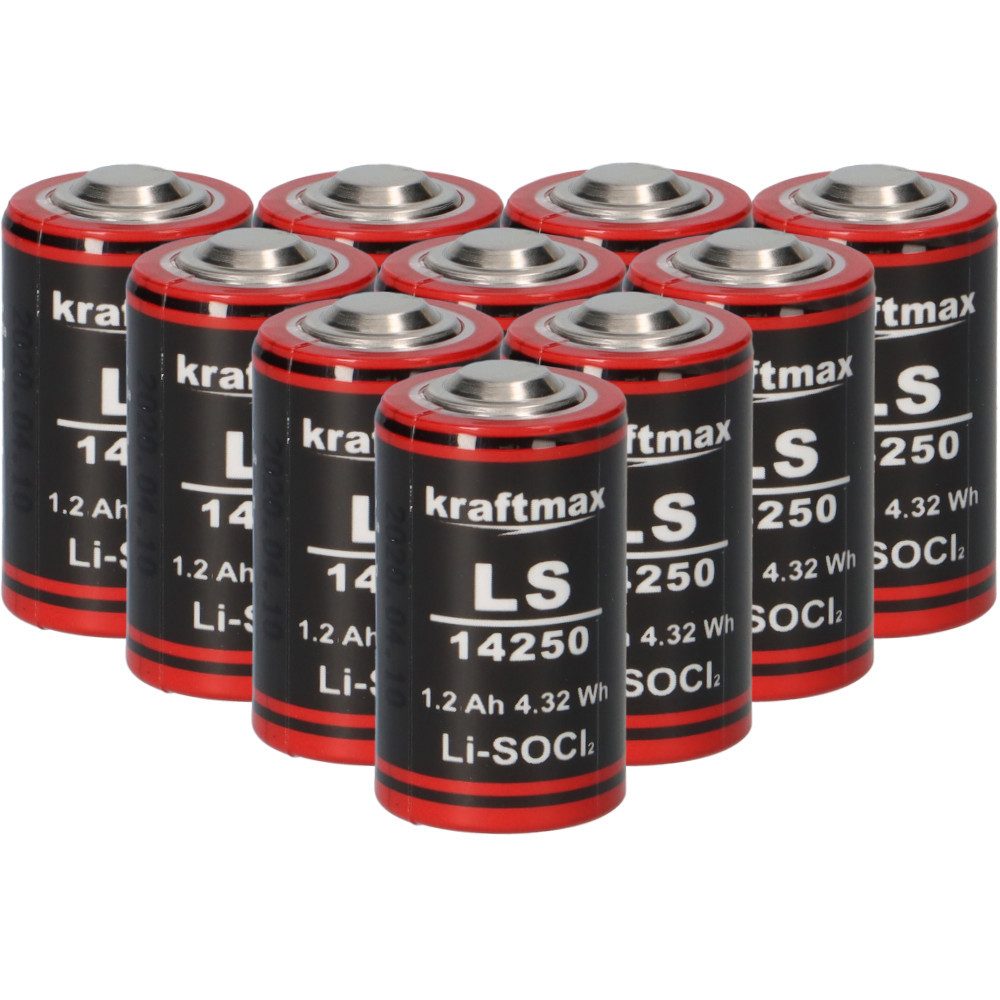 XCell 10x Kraftmax Lithium 3,6V Batterie LS14250 1/2 AA - Zelle Batterie