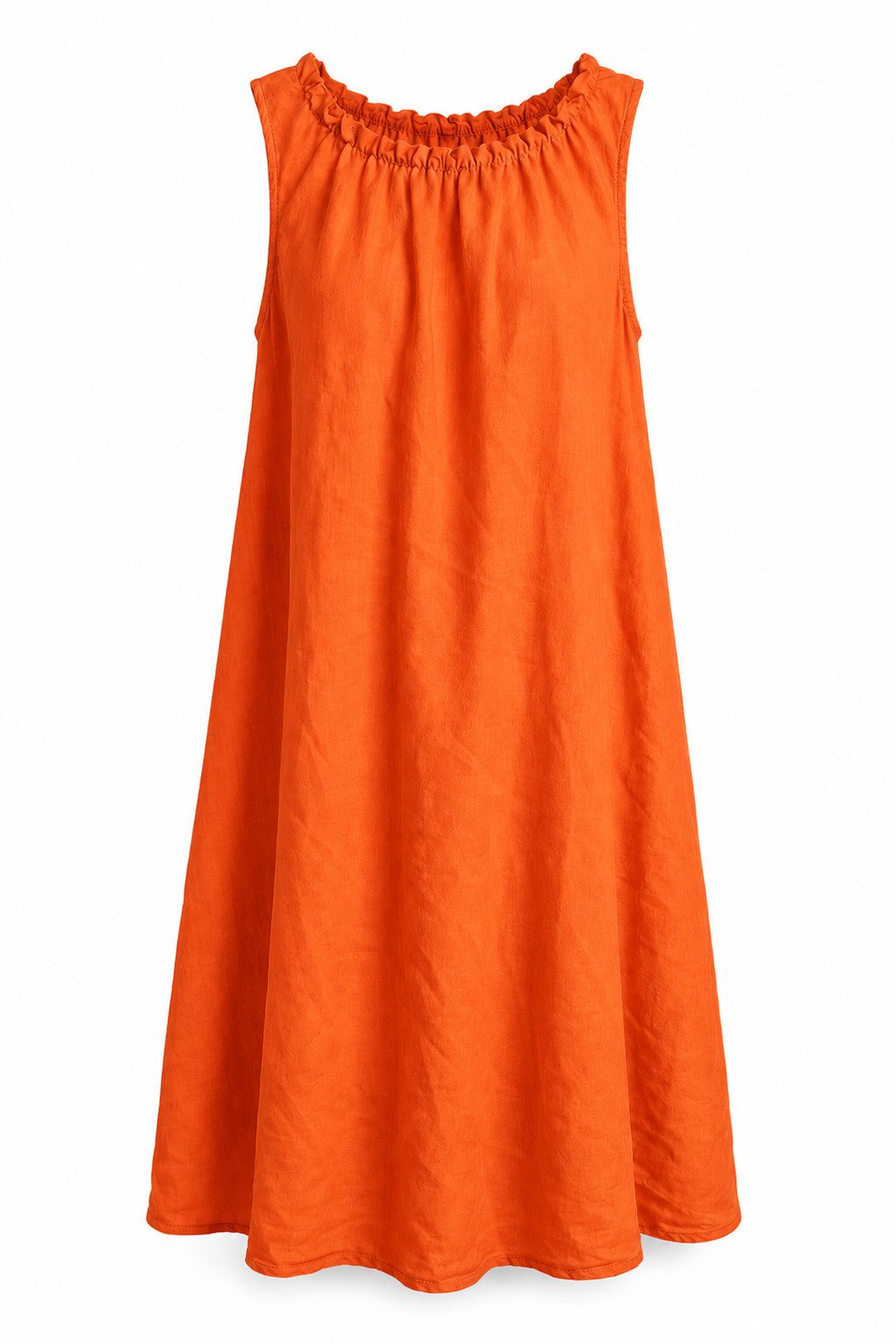 ITALY VIBES Sommerkleid - leichtes Viskosekleid mit gerafftem Kragen - Damen Kleid ONE SIZE - passend für Größen M bis XL