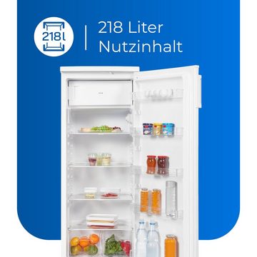 exquisit Kühlschrank KS315-3-H-040F, 143 cm hoch, 55 cm breit, XL-Kühlschrank mit 218 Liter Nutzinhalt