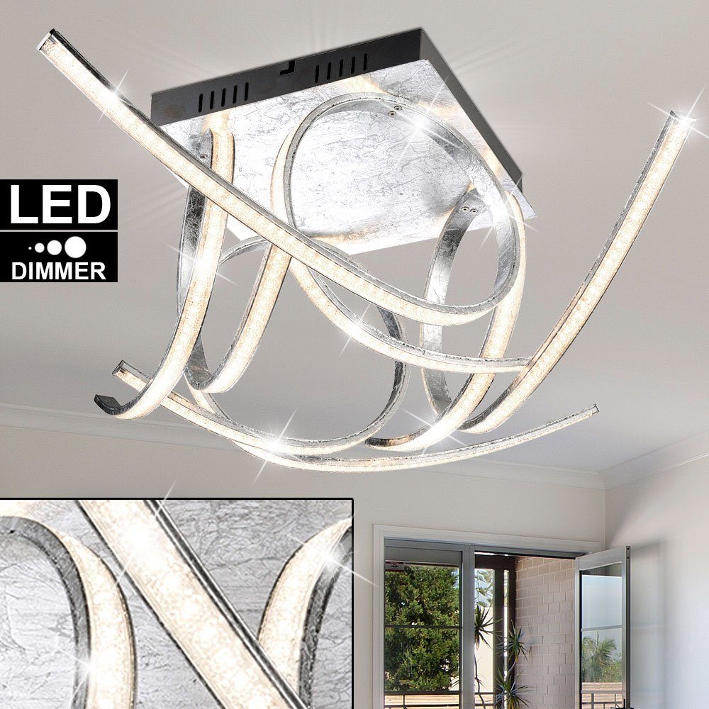 LED Design Lampe Seide schwarz Kristall Glas Decken Strahler Ess Zimmer Leuchte 