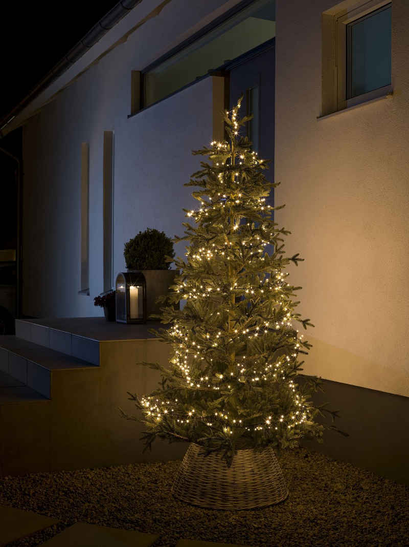 KONSTSMIDE LED-Lichterkette Weihnachtsdeko aussen, 600-flammig, Micro LED Compactlights, 600 warmweiße Dioden