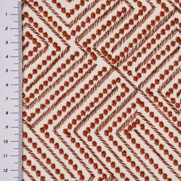Rasch TEXTIL Stoff Rasch Textil Dekostoff Stickerei Grafik Arusha weiß rost 1,4m, bestickt