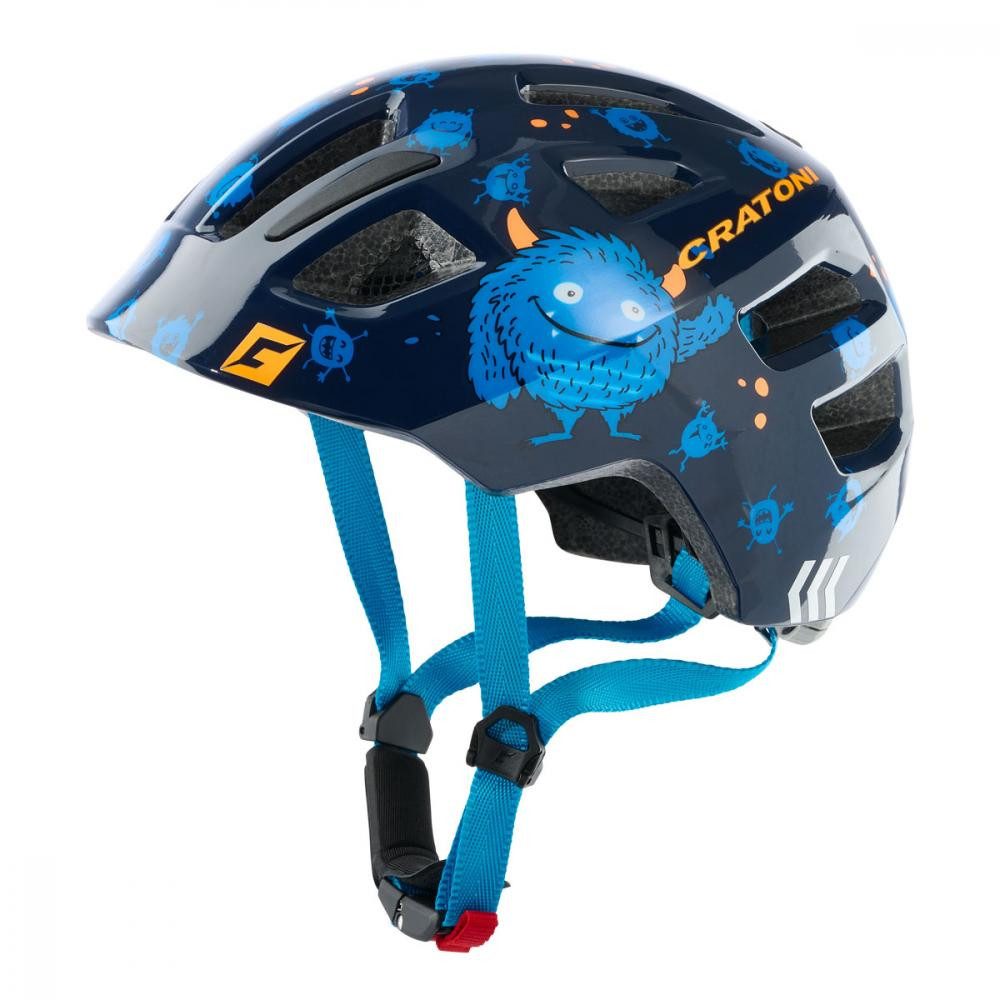 Cratoni Fahrradhelm Cratoni Kinderhelm Maxster Kid Monster blau glänzend XS/S 45 bis 61cm