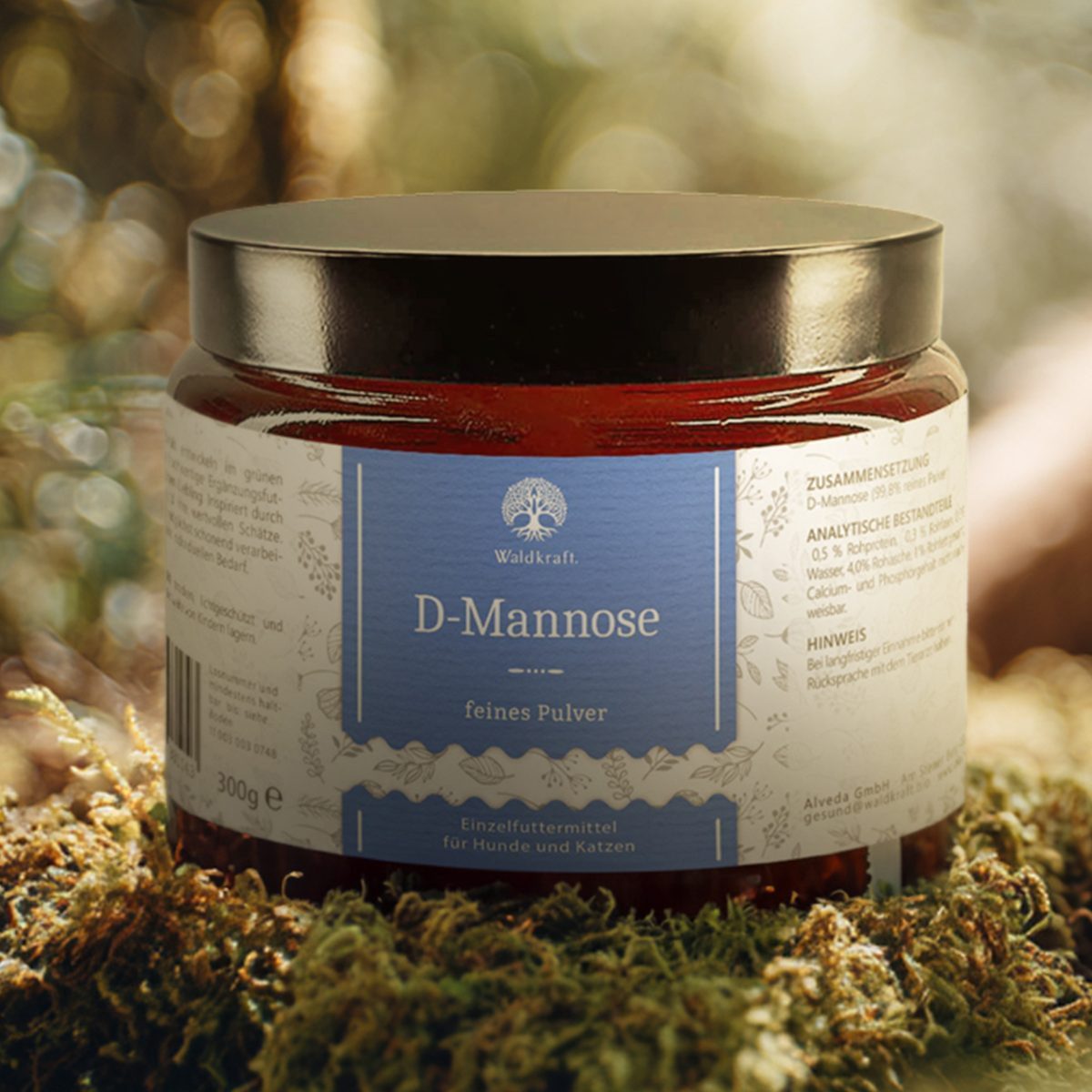 Waldkraft. D-Mannose für Tiere, für: Hund, Katze, 99,8 % D-Mannose ohne Füllstoffe, ohne Aromen, ohne Zusatzstoffe