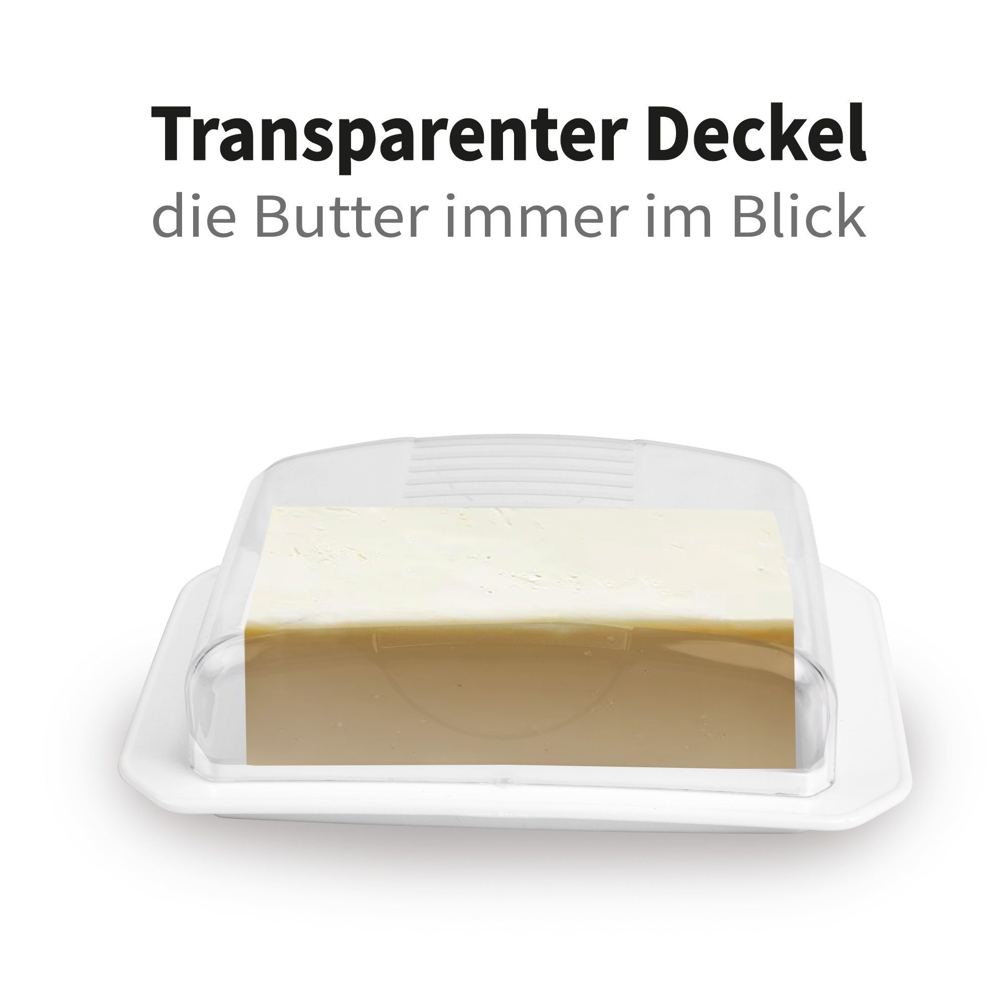 Pro Home Butterdose mit Deckel (BPA-freiem, bruchsicherem Kunststoff), Kunststoff, (Set, 1x Deckel, 1x Unterboden), Butterbehälter & Butterbox mit 250g