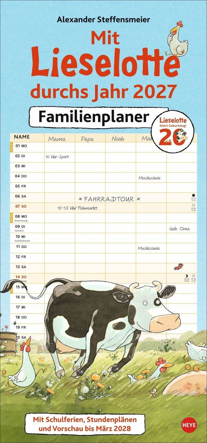 Kuh Lieselotte Familienplaner / diverse