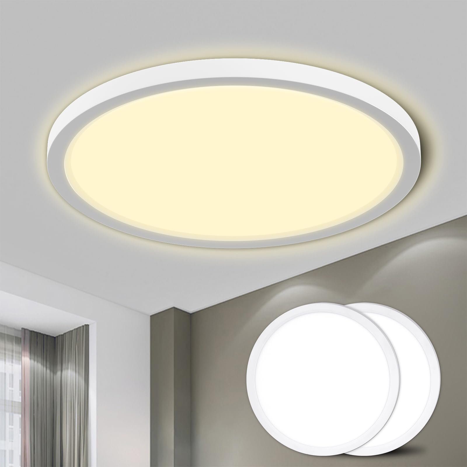 LQWELL LED Deckenleuchte Rund Flach LED günstig online kaufen