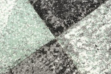 Teppich Moderner Teppich Wohnzimmer Flur abstraktes Karomuster in grau grün anthrazit, Teppich-Traum, rechteckig, Höhe: 13 mm