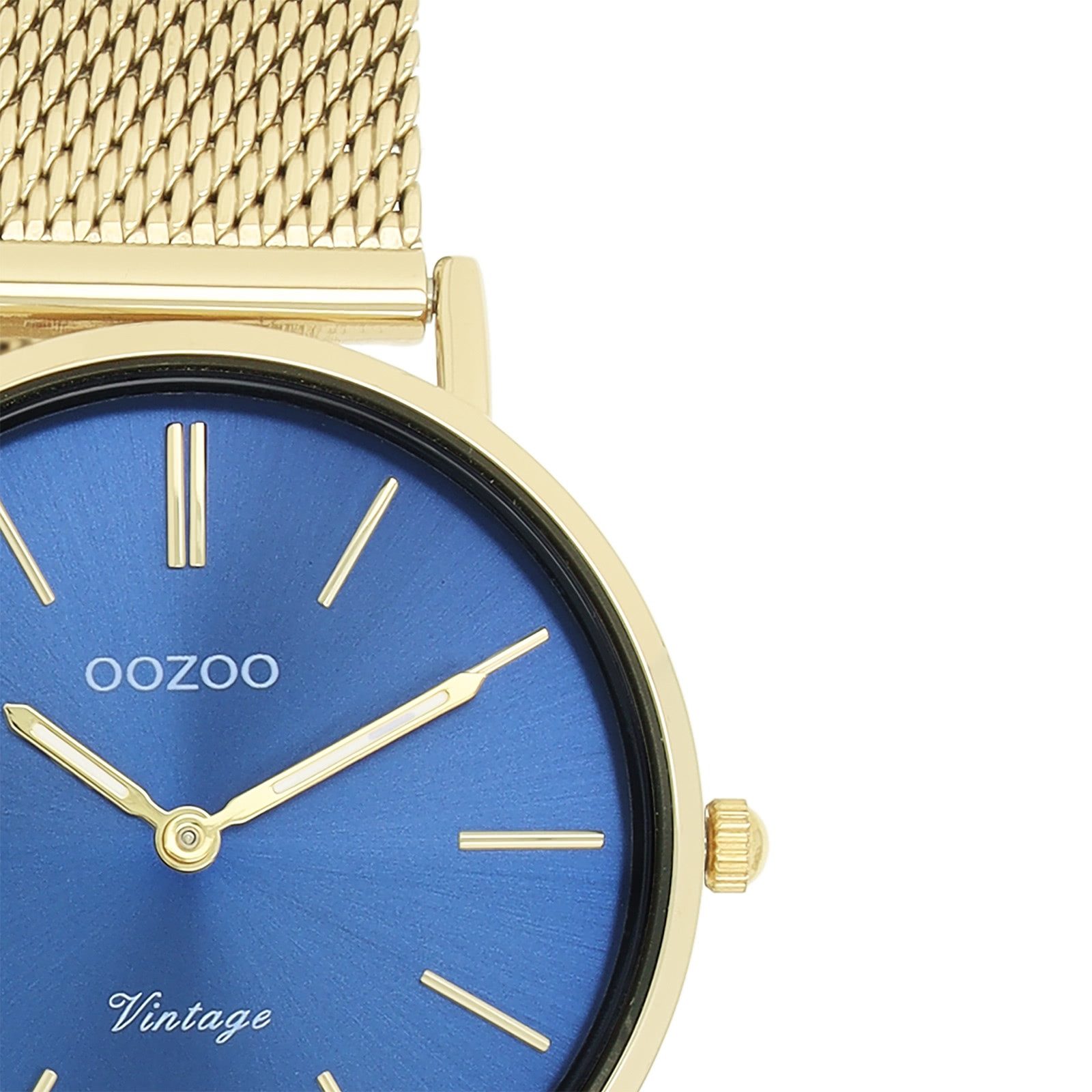 OOZOO Quarzuhr Oozoo Damen Armbanduhr Vintage Series, (Analoguhr), Damenuhr rund, mittel (ca. 32mm) Metall, Mesharmband, Casual-Style