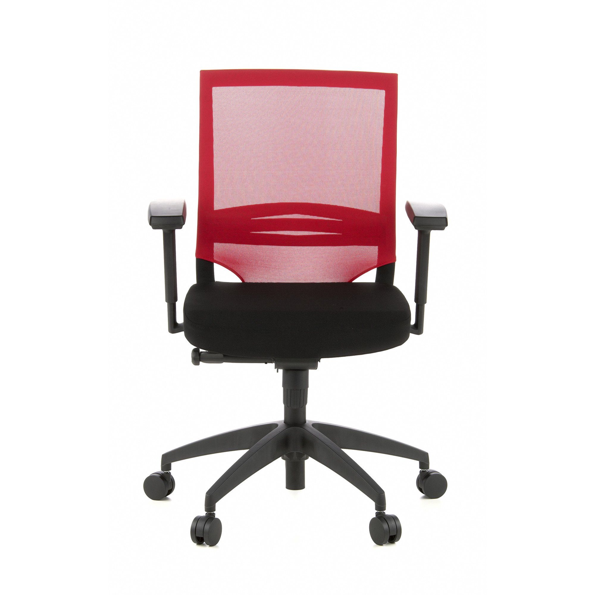 hjh OFFICE Drehstuhl Profi Bürostuhl PORTO BASE Stoff (1 St), Schreibtischstuhl ergonomisch Schwarz/Rot