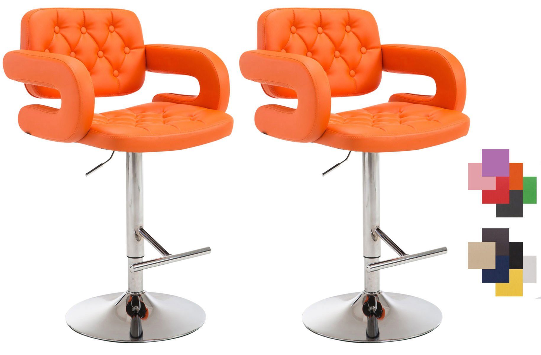 drehbar Dublin orange höhenverstellbar CLP (2er Set), und Barhocker