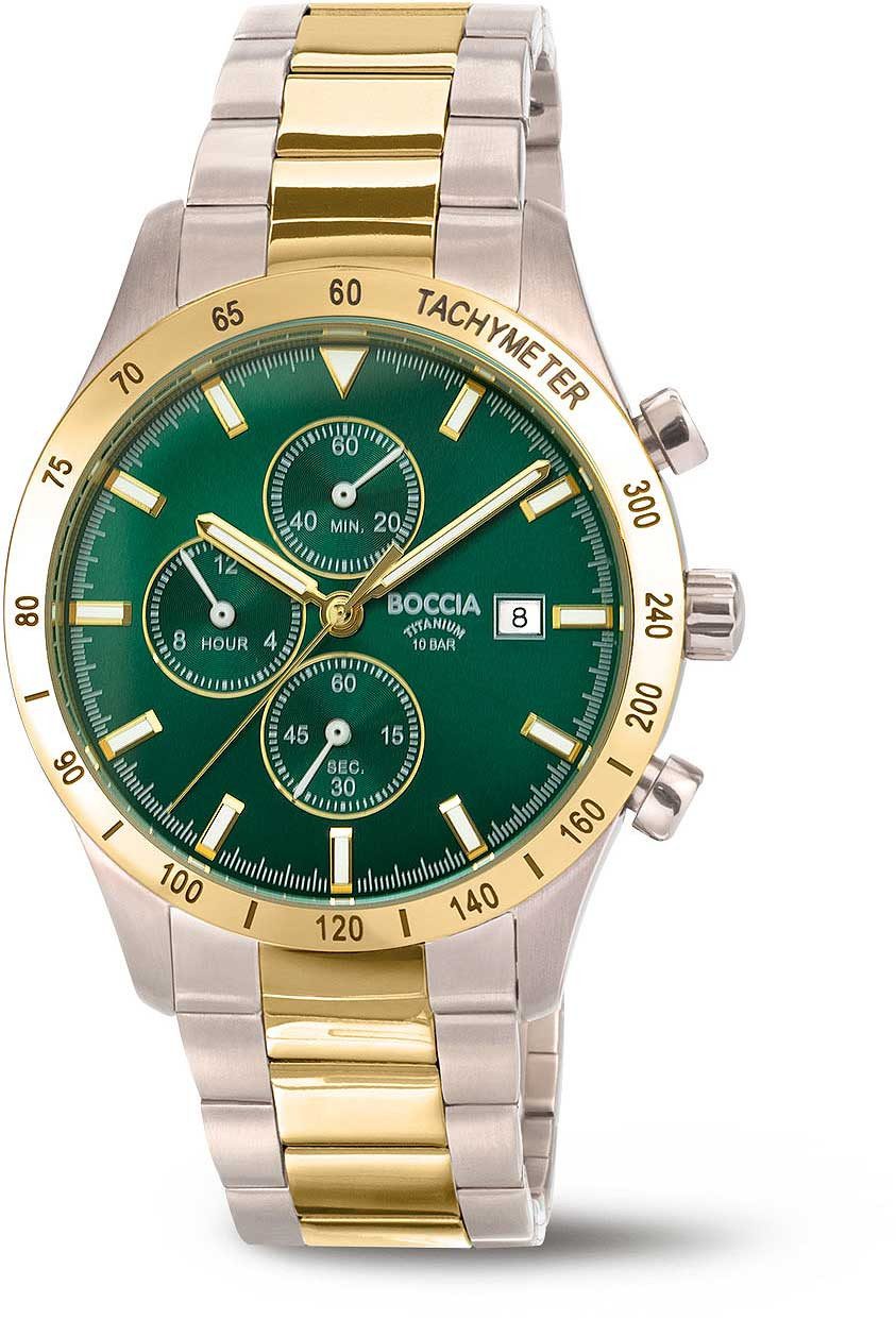 Boccia Quarzuhr Boccia Herrenuhr Modell: 3737-02 Chronograph mit blauem Zifferblatt #1